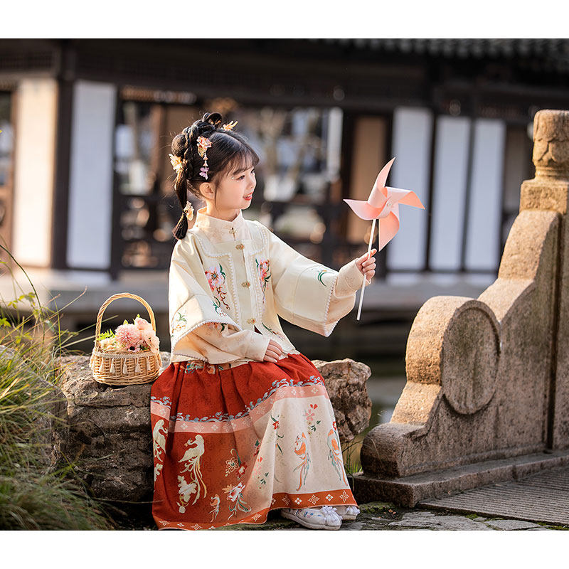 汉服女童明制古装三件件套儿童唐装中国国风唐装