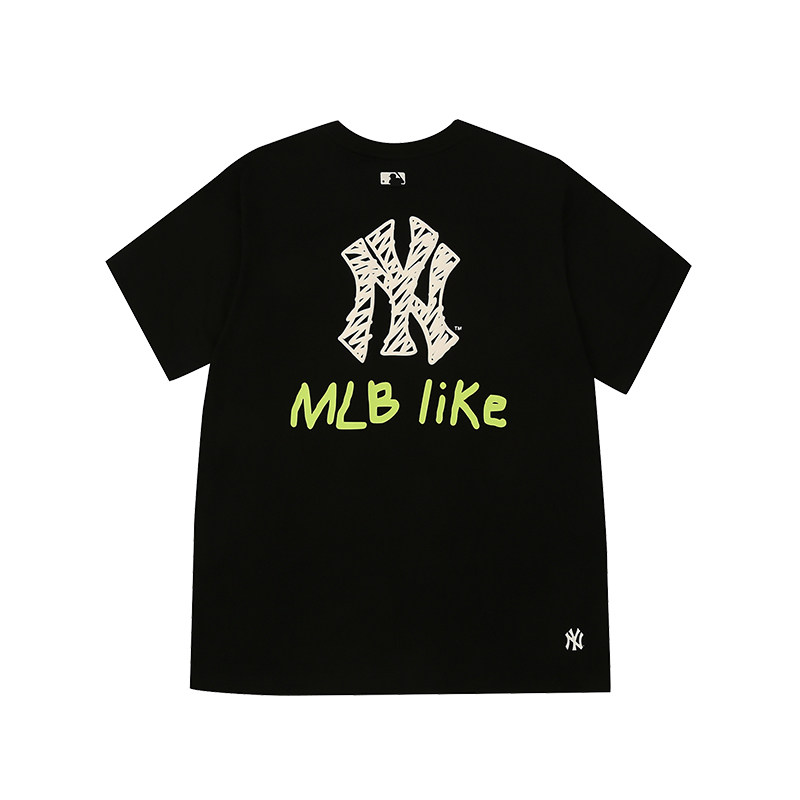 詹尼同款街头ins半袖涂鸦男女洋基队韩国nyt恤