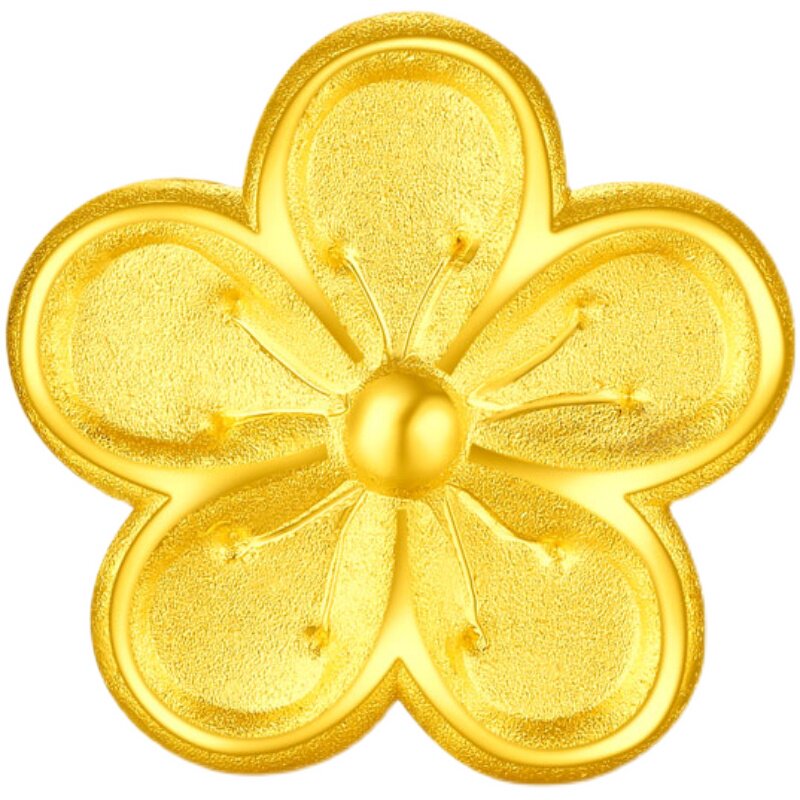 桃花转运3d硬金黄金小桃足金樱花串珠diy手饰