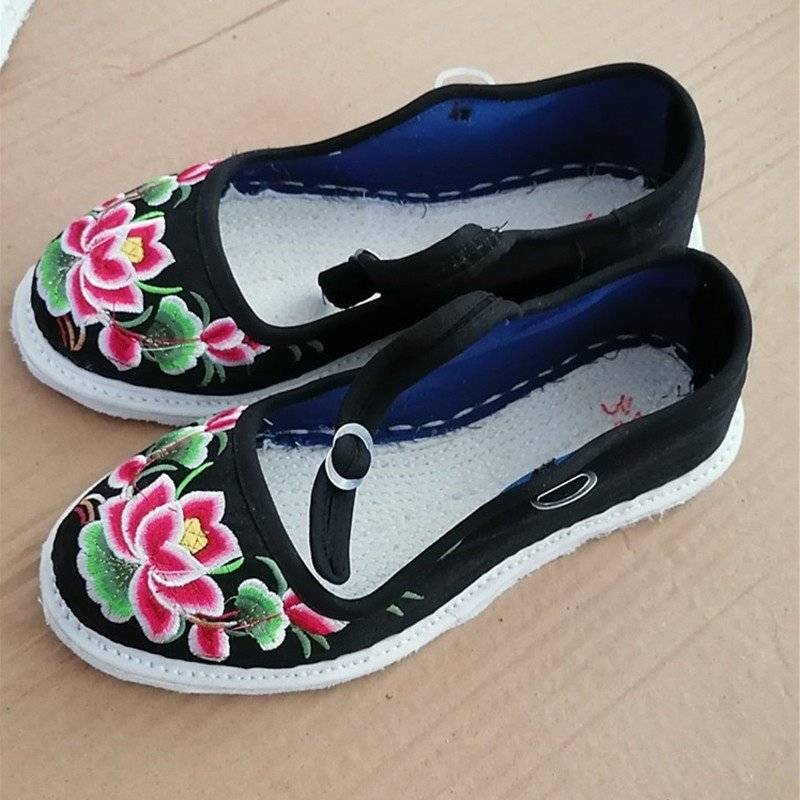 老北京千层布鞋女纯手工纳底毛边农村方口鞋土家布鞋