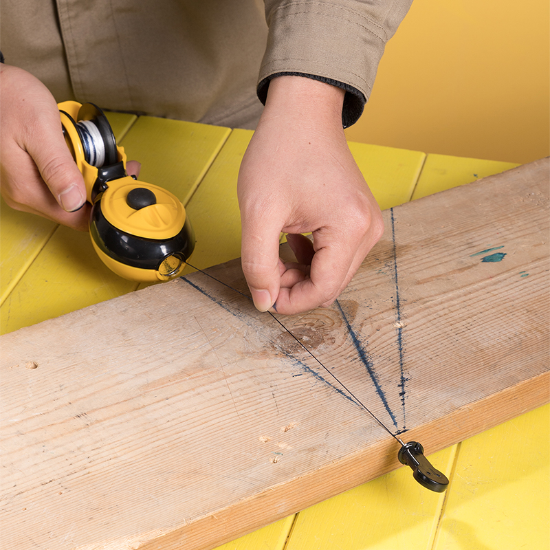 墨斗神器得力自动划线木工专用墨盒工地放线墨斗