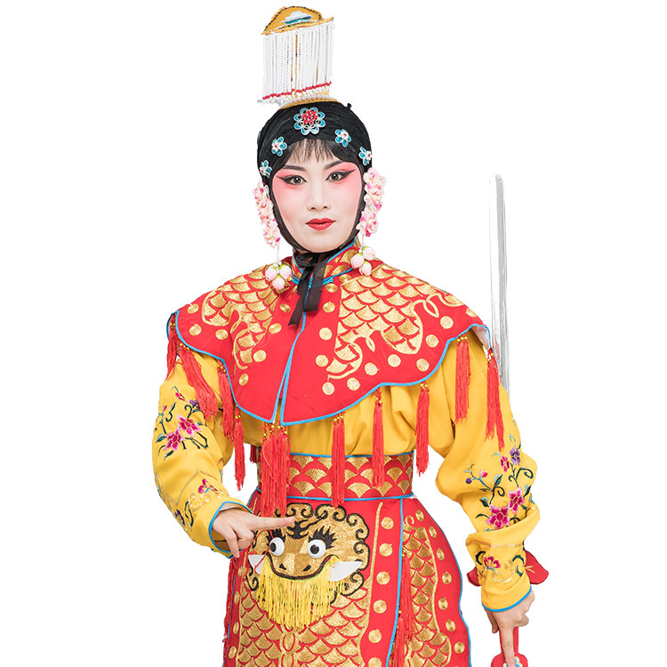 虞姬戏剧戏曲京剧舞台演出服装鱼鳞鳞甲霸王别姬民族服装