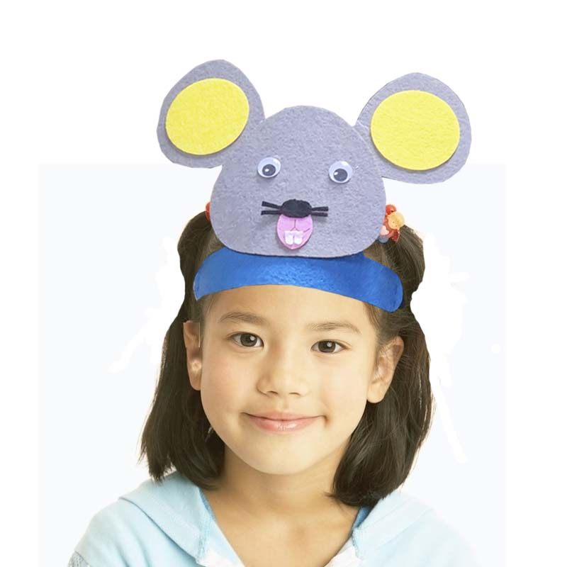 小老鼠头饰鼹鼠帽子卡通动物头套面具儿童演出头饰