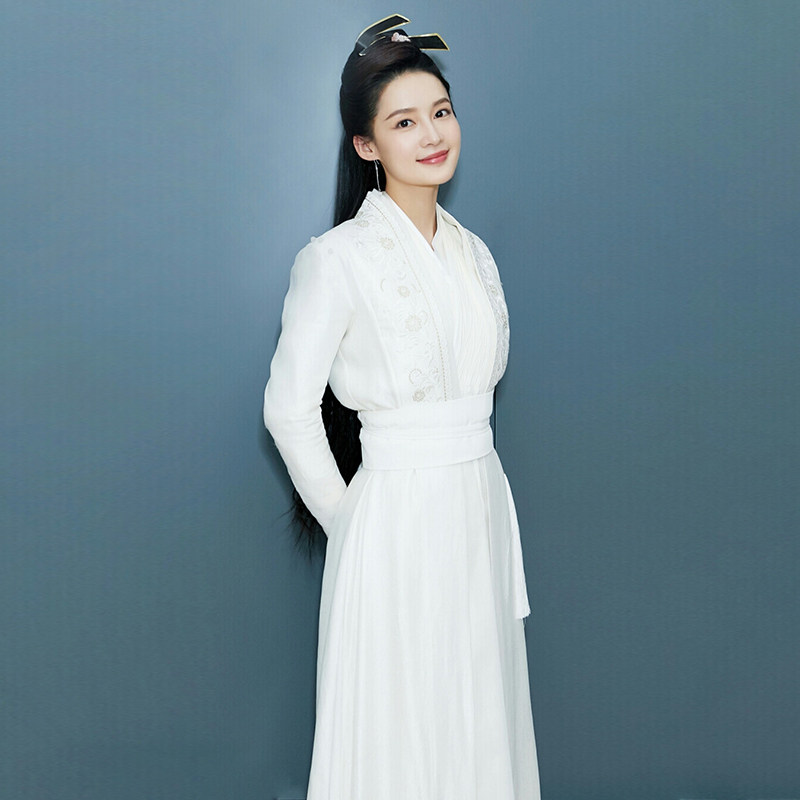 古装女服影视李沁同白色剑客侠女女汉服仙演出服民族服装