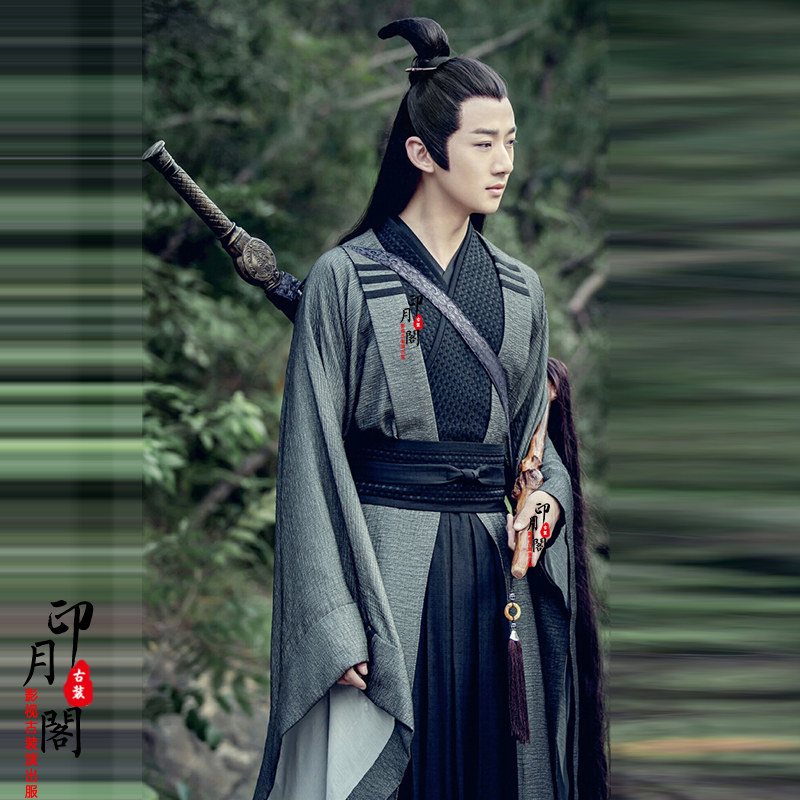 影视男士棉麻侠客客服背剑武侠古装大侠仙侠民族服装