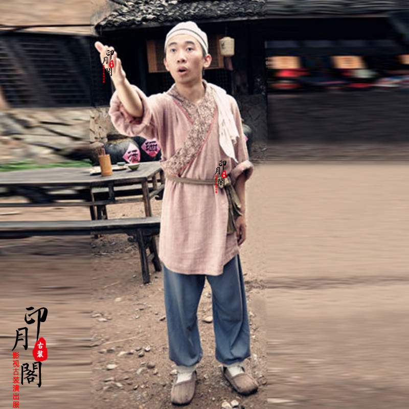 古装影视古代棉麻店小二服装杂役仆人随从放牛娃民族服装