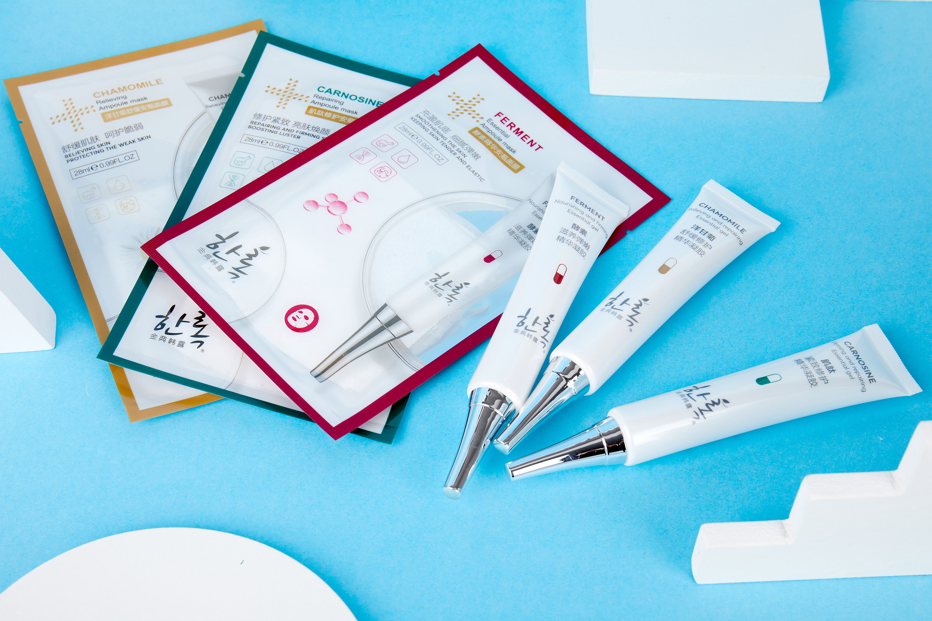 韩露甘菊舒缓安瓶面膜内赠精华凝胶保湿滋养贴片面膜