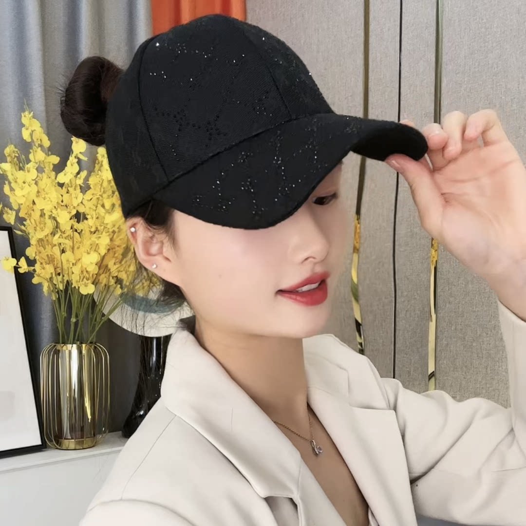 帽子女款2023新款夏季水钻韩版棒球帽休闲潮流帽子