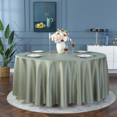 双色酒店专用圆桌餐桌台布餐厅饭店圆形宴会桌布 原价100元 现价100元