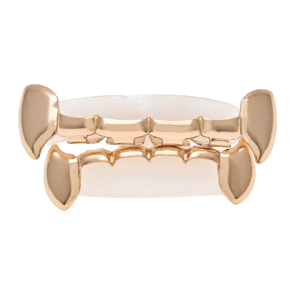 万圣节嘻哈牙饰尖牙水钻装饰牙齿牙套金牙齿银色其它首饰