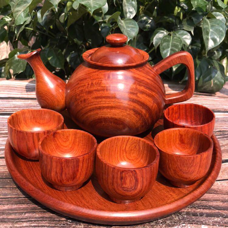 红木茶具套装缅甸花梨实木功夫茶托盘整套大果功夫茶具