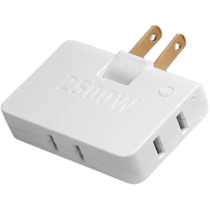 家用超薄180度旋转插座转换器两脚扩展一转三电接线板