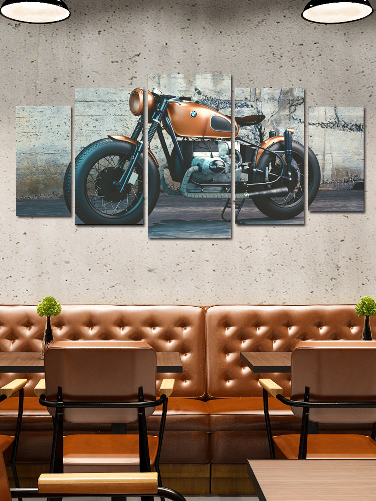 汽车装饰画 现代简约咖啡厅墙面装饰美式客厅复古工业风挂画酒吧