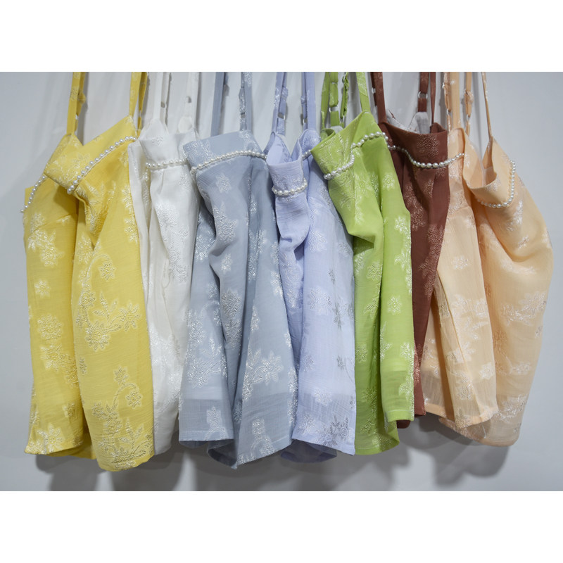 上雅原创汉服女仿宋提花吊带全棉内衬汉元素春夏汉服