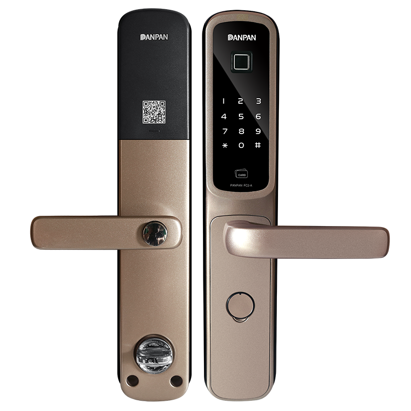 盼盼防盗门指纹fc2a密码锁刷卡机械钥匙四合合一电子门锁