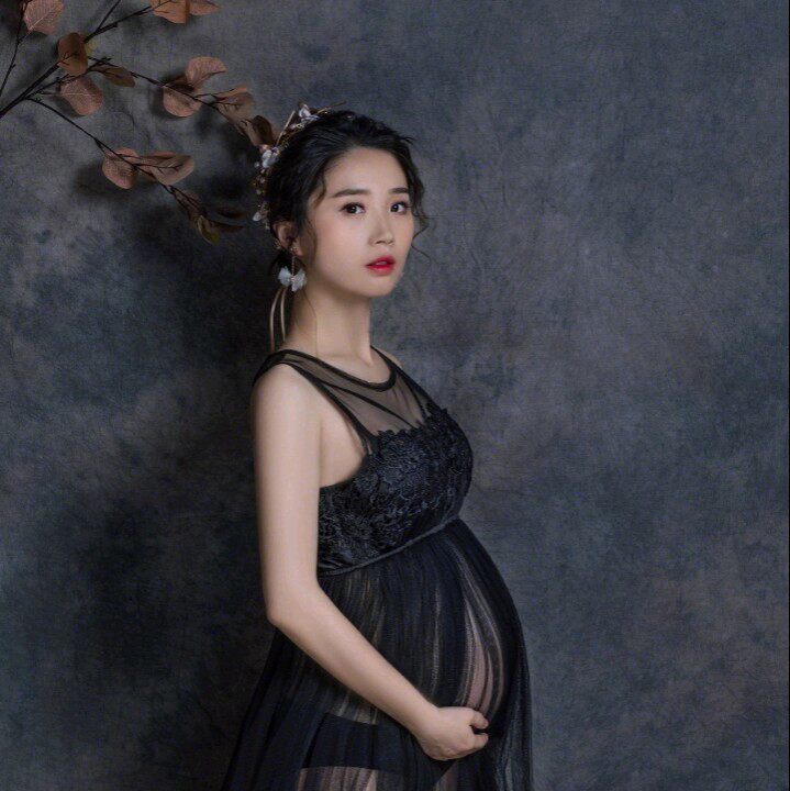 2020黑色蕾丝性感透视唯美孕妇纱裙影楼服装
