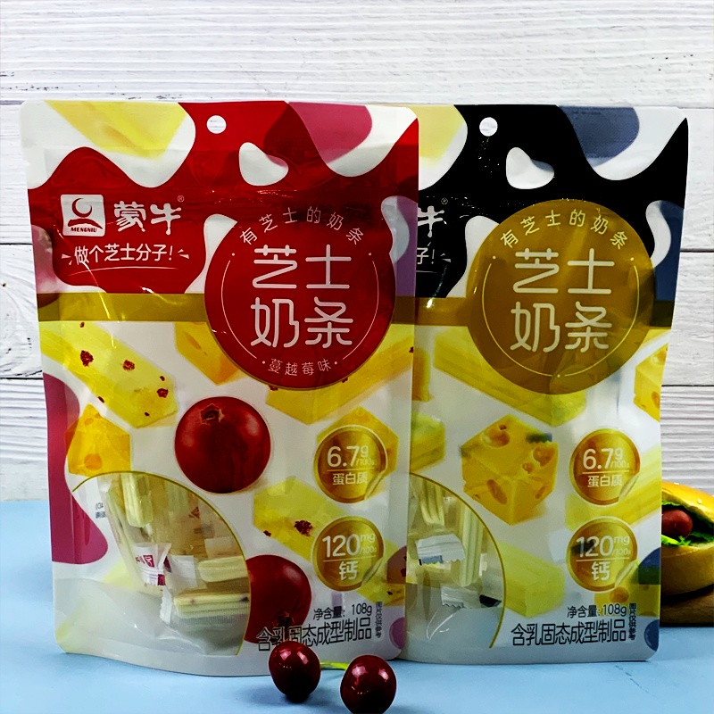 蒙牛芝士奶条108g5袋奶酪棒块即食宝宝儿童再制奶酪