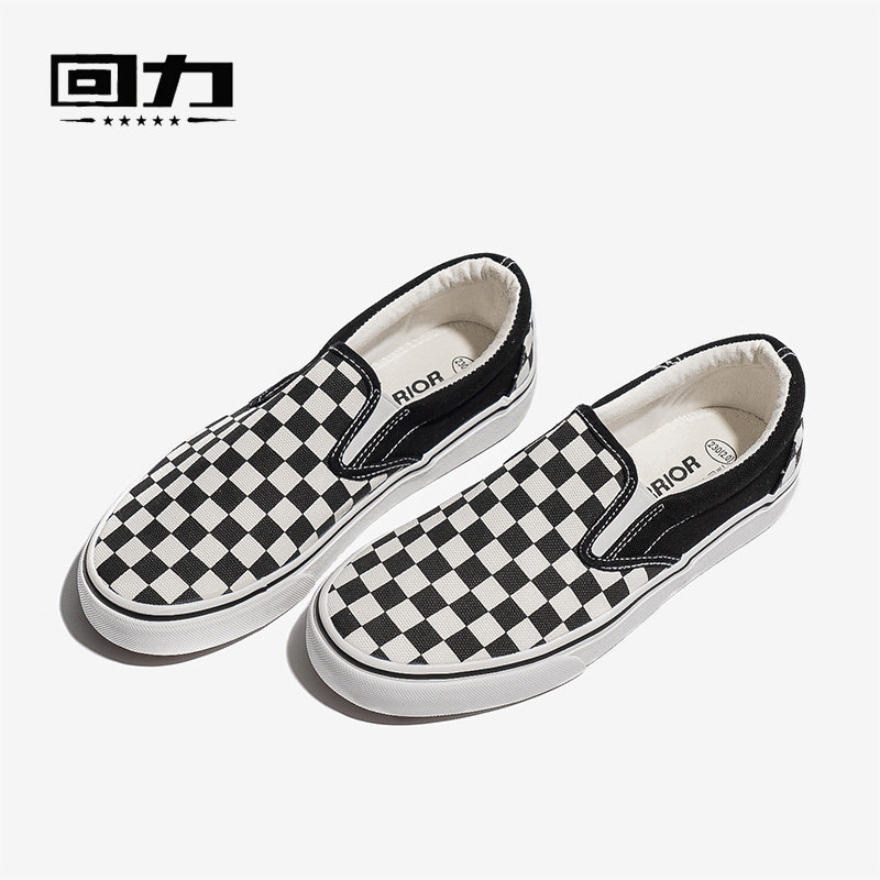 上海休闲脚蹬一脚棋盘格透气回力夏透气2021布鞋帆布鞋