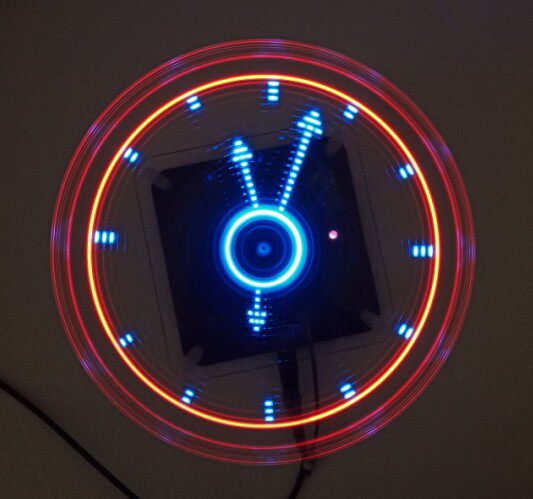 旋转套件led视觉暂留显示屏立体圆柱型pov时钟diy套件