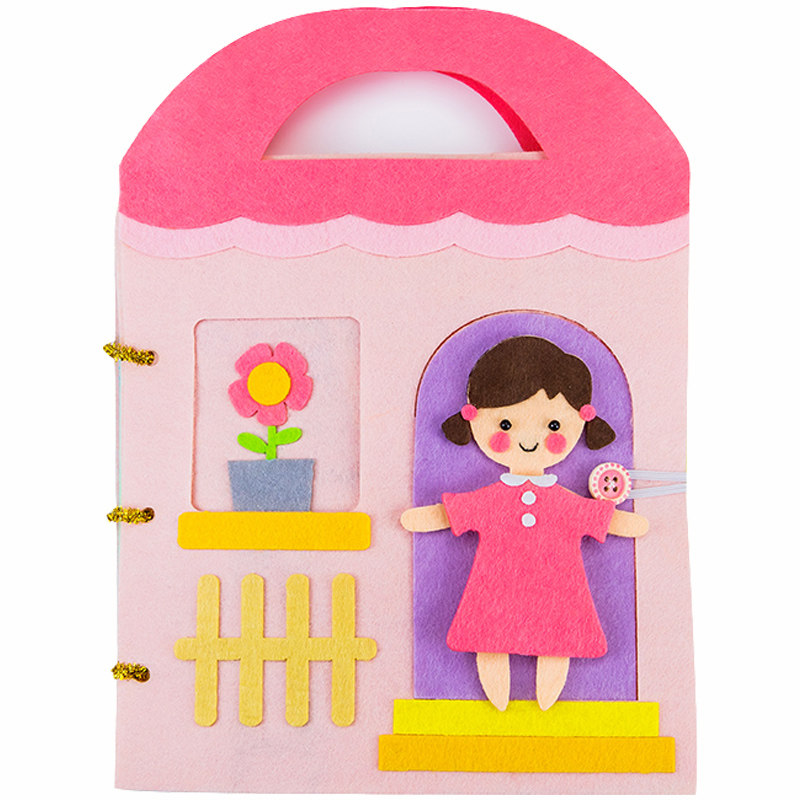 蒙特梭利儿童早教图布书抖音不织布手工diy材料包幼儿园自制绘本 - 欧