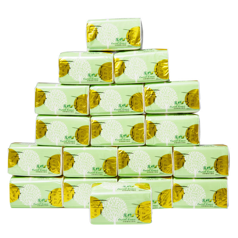 凤竹四季系列面巾纸抽纸巾 柔韧3层420张共16包厂家直销可