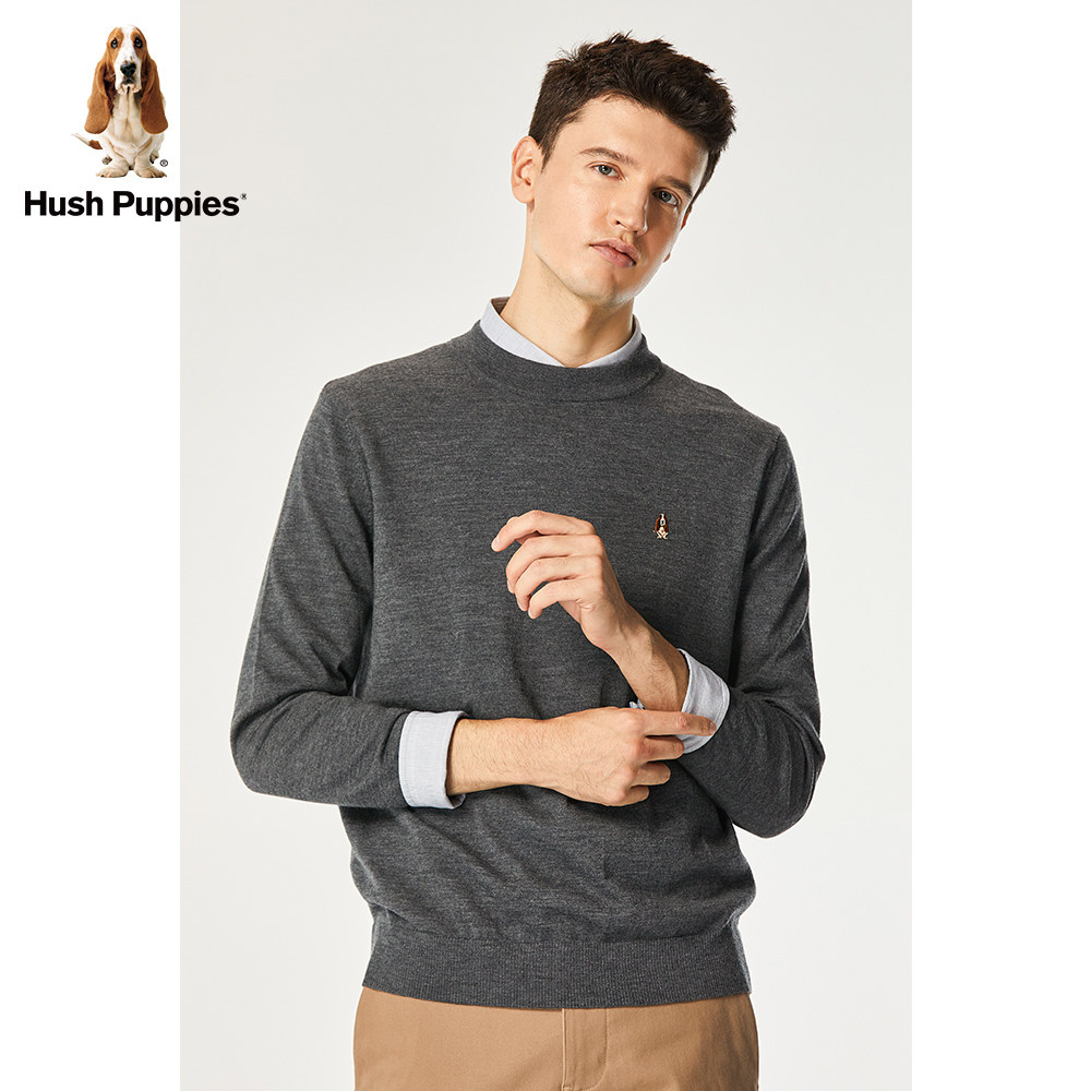 hushpuppies暇步士男装羊毛衫2022新款休闲圆领针织衫针织衫