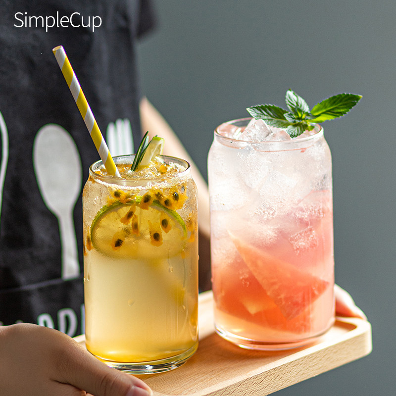 simplecup易拉罐水杯玻璃咖啡杯可乐西餐厅饮料果汁简约玻璃杯