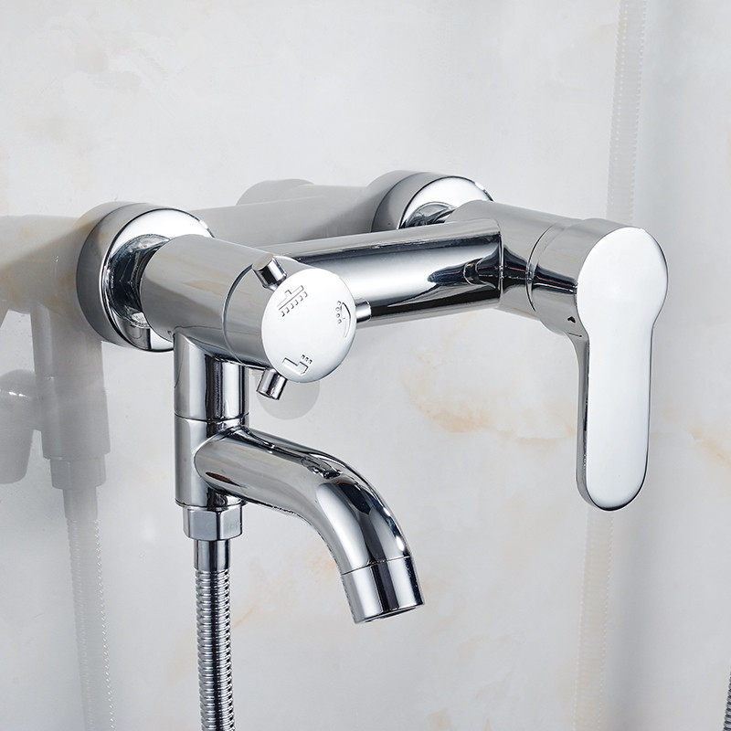 全铜淋浴龙头浴室明暗装三联冷热混水阀不锈钢热水器开关花洒套装