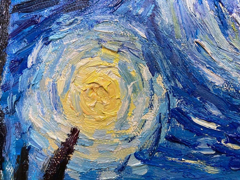 手绘梵高星空简约家居现代装饰画玄关客厅背景墙油画