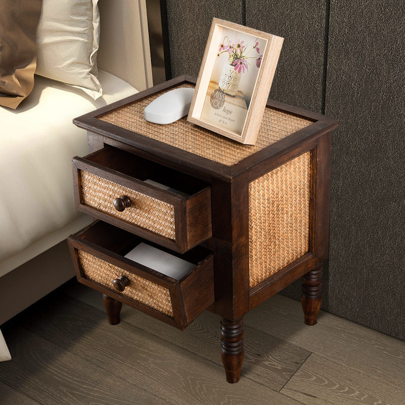 床头柜泰国家居东南亚风格家具复古客栈收纳床头柜