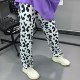 SwagKiller wide pajama pants female cows love soft elastic waist slacks straight jeans black and white cow Flower SwagKiller wide pajama pants female cows love soft elastic waist slacks straight jeans black and white cow Flower