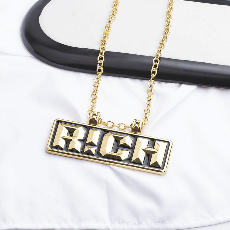 男女中国国新说唱同款项链rich晋级hiphop嘻哈项链