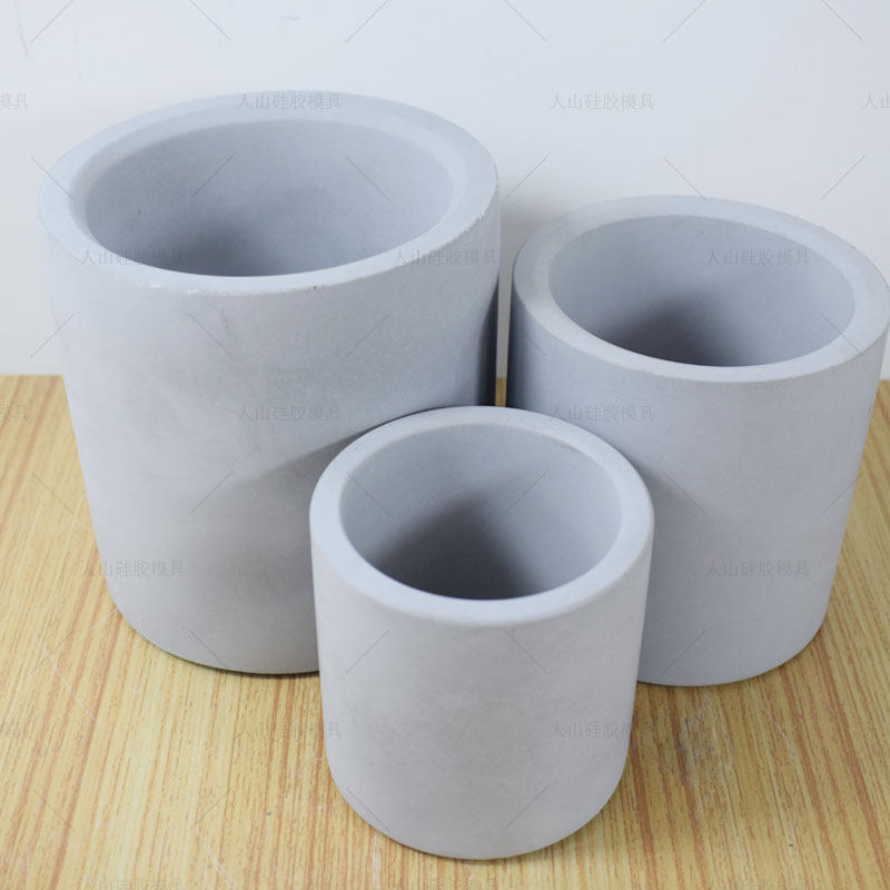 花盆模具圆柱形水泥硅胶锂泥自制多肉植物小花花盆