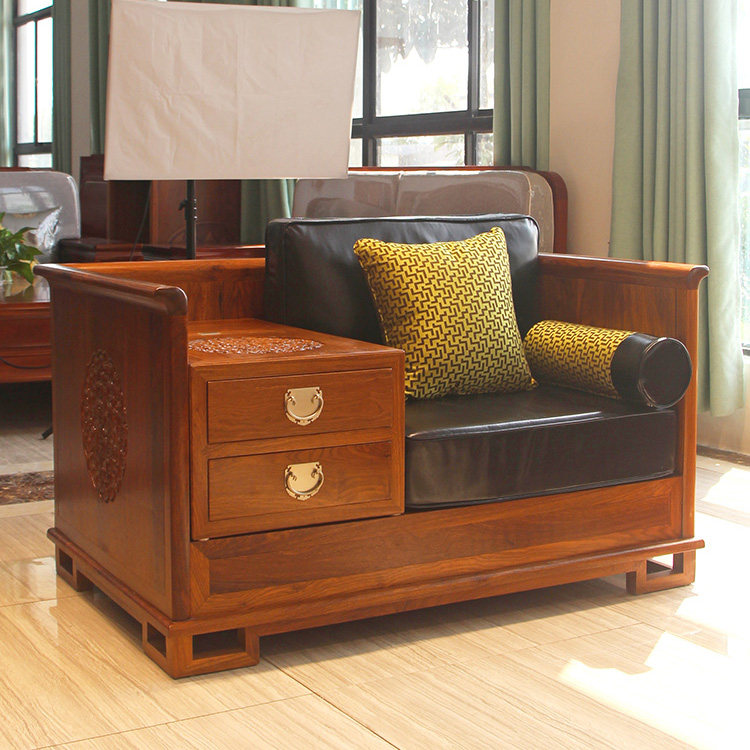 沙发刺猬大客实木花好月圆苏梨紫檀中式新中式红木家具实木沙发