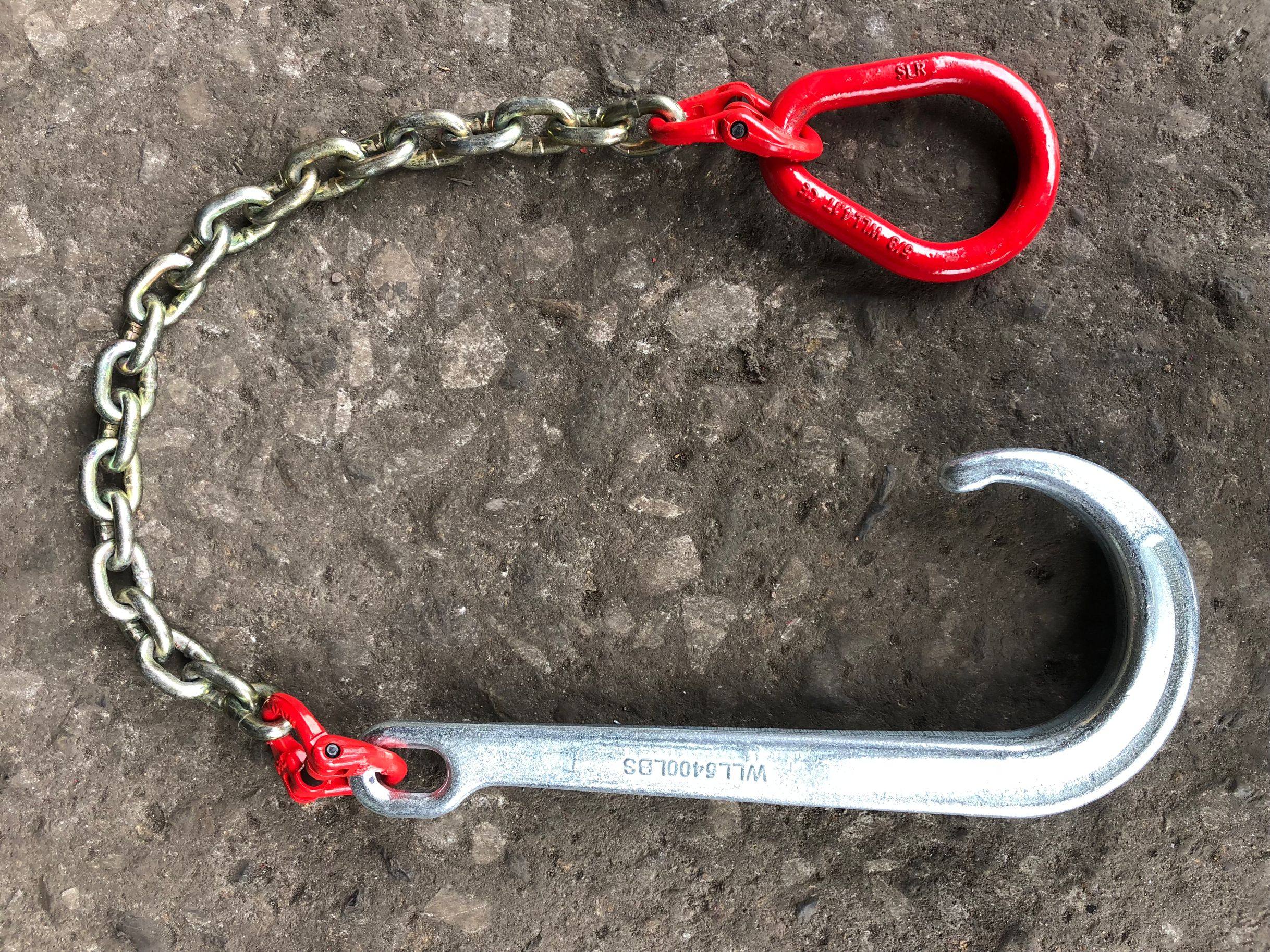 程力粤海清障车配件双钩拖车钩挂钩救援车双链钩子链条钩牵引钩5t