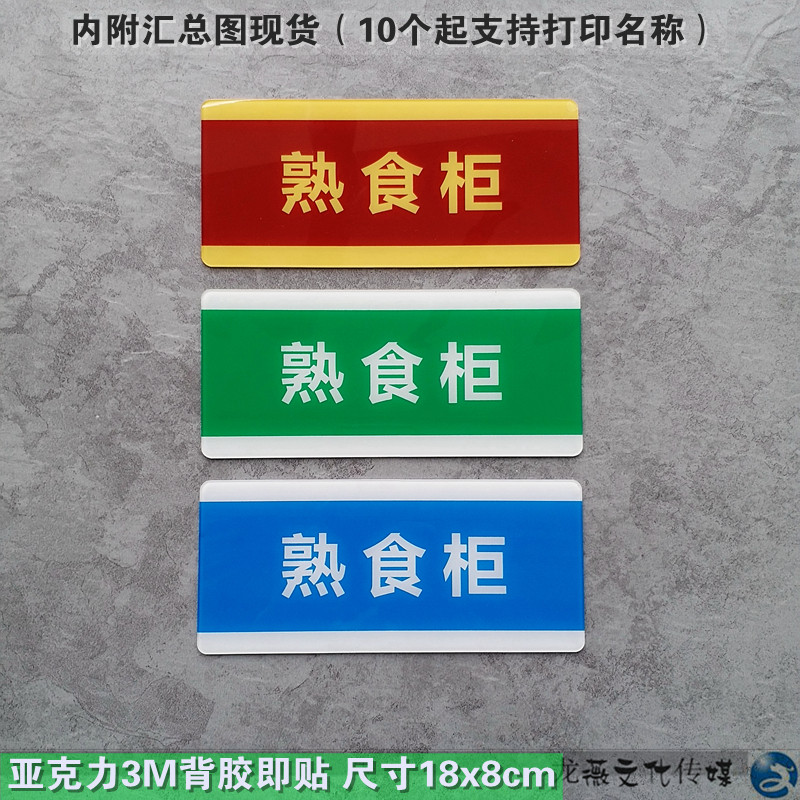 系列亚克力餐厅厨房生食熟食标志牌熟食品分类卫生标志牌