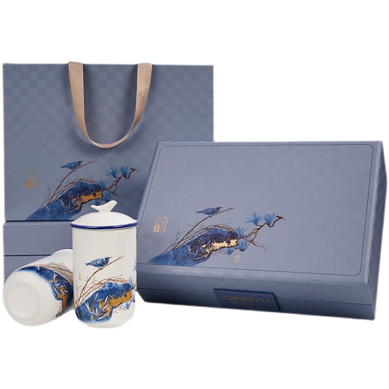 礼盒2022青语陶瓷茶叶包装盒高档新款绿茶龙井茶叶罐