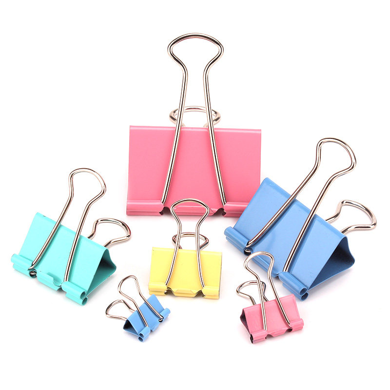 得力文具彩色长尾办公用品燕尾夹子50mm鱼尾票夹
