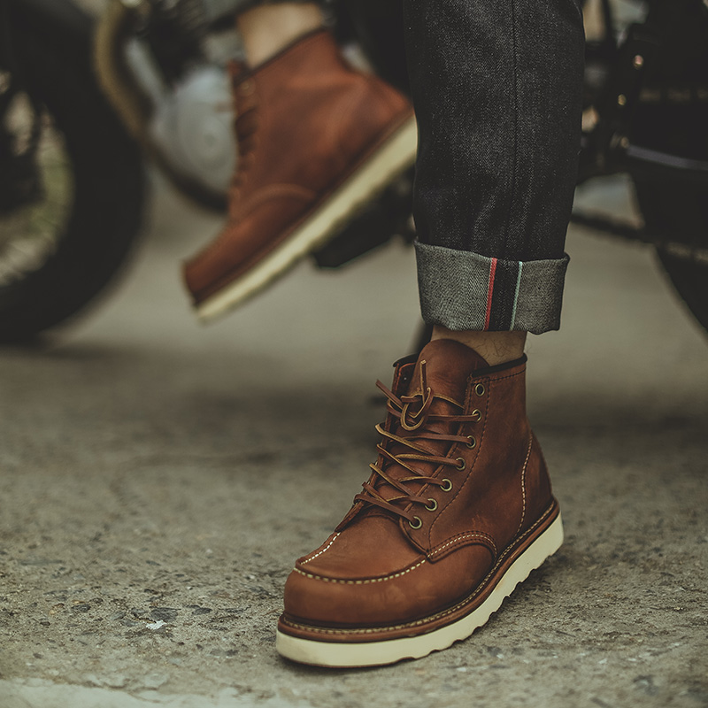 复古阿美咔叽1907红翼明高伞兵机车马丁男女时装靴