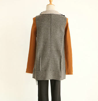 ສ່ວນຫຼຸດຍີ່ຫໍ້ແມ່ຍິງ Anasous Spring and Autumn Sleeveless Zipper Mid-Length Casual Simple S054 Woolen Jacket