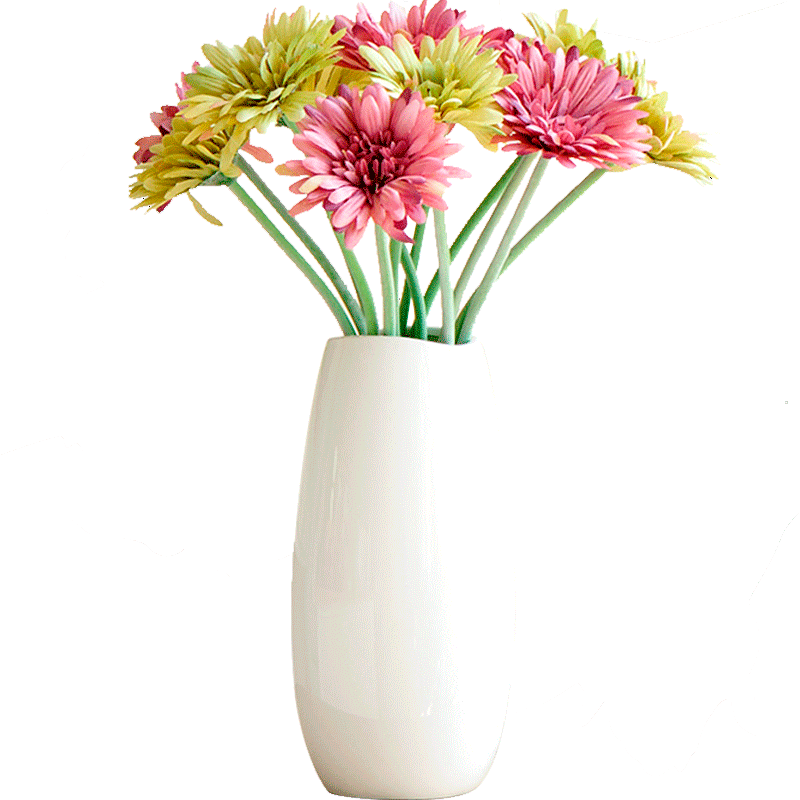 非洲菊仿真花摆件 扶郎插假花干花花束客厅餐桌花艺室内装饰绢花