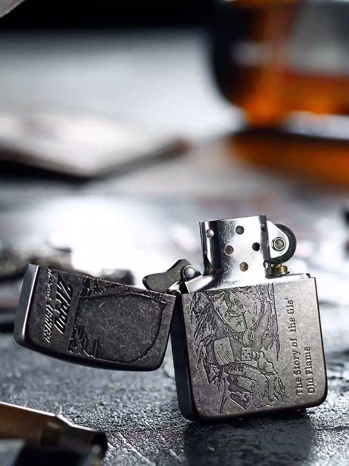 原装zippo1941复刻二战士兵古银古铜美国士兵陆军传奇煤油打火机