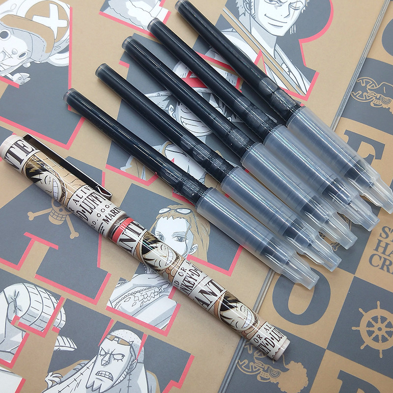 晨光航海王直液式走签字笔05mm针管海贼王盲盒中性笔中性笔