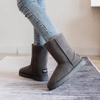ເກີບຜ້າຝ້າຍກາງ calf ບວກກັບ velvet nubuck ດູໃບໄມ້ລົ່ນແລະລະດູຫນາວ snow boots ສໍາລັບແມ່ຍິງນັກສຶກສາແບບເກົາຫຼີຄົນອັບເດດ: ເກີບດຽວເກີບຝ້າຍຫນາ soled ສໍາລັບແມ່ຍິງ