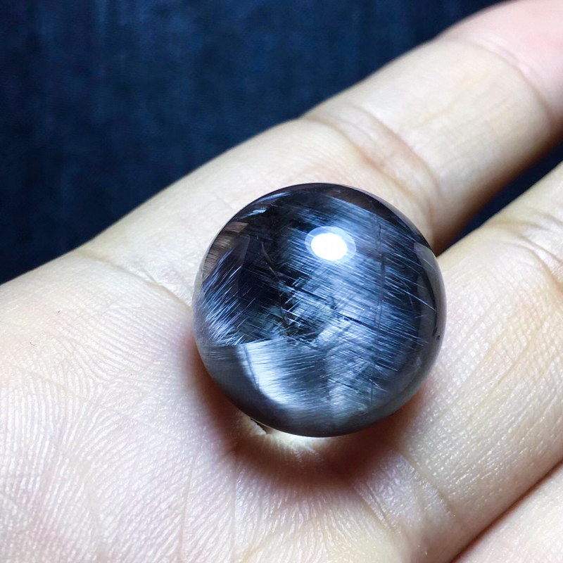 7a收藏天然银钛晶散黑银12mm-20mm单珠diy水晶其他diy饰品配件