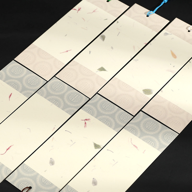 古风花草蜡染宣纸卡纸空白手写书签软笔毛笔书签