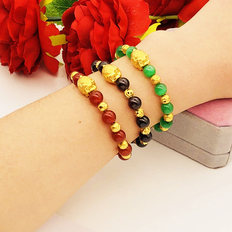 本命年小金钢印沙金越南金越南生肖24k手串仿真手链