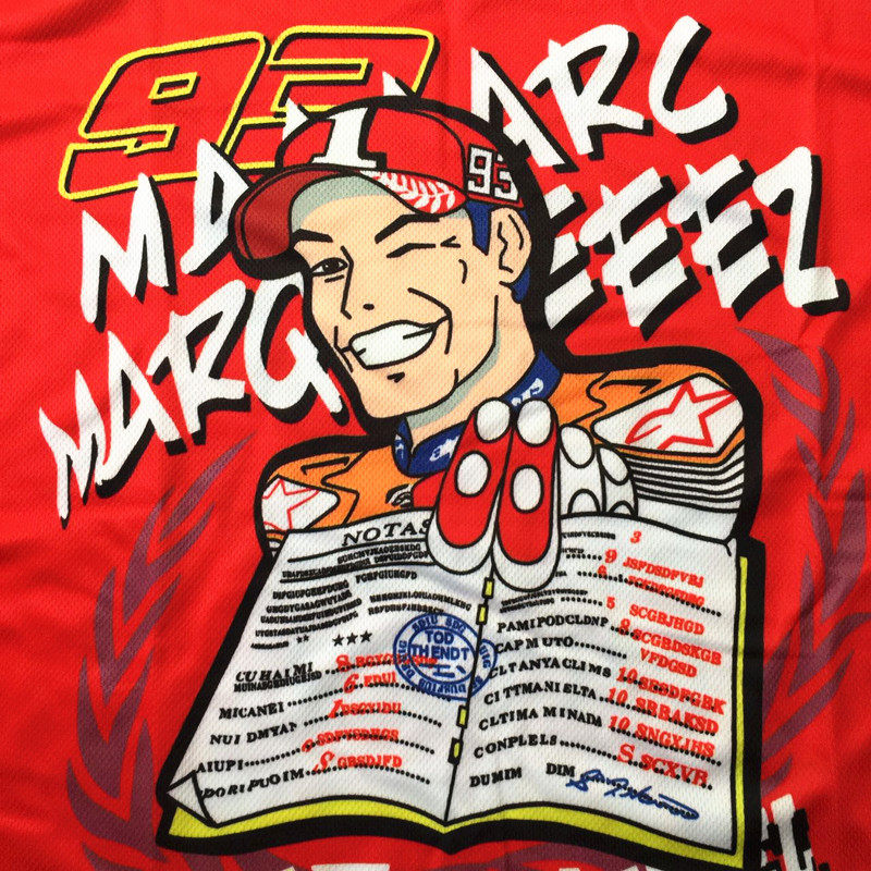 骑行摩托车半截透气赛车纪念奎斯夏季马奎斯93号赛车t恤