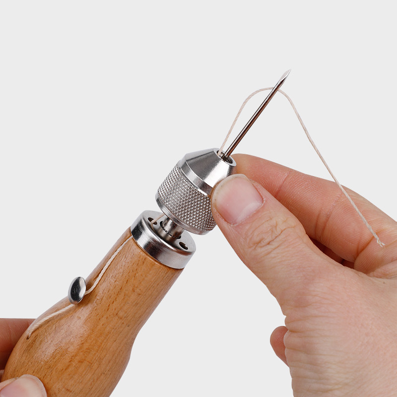 皮革手缝皮具diy工具缝线辅助缝纫机直钩弯钩锥子