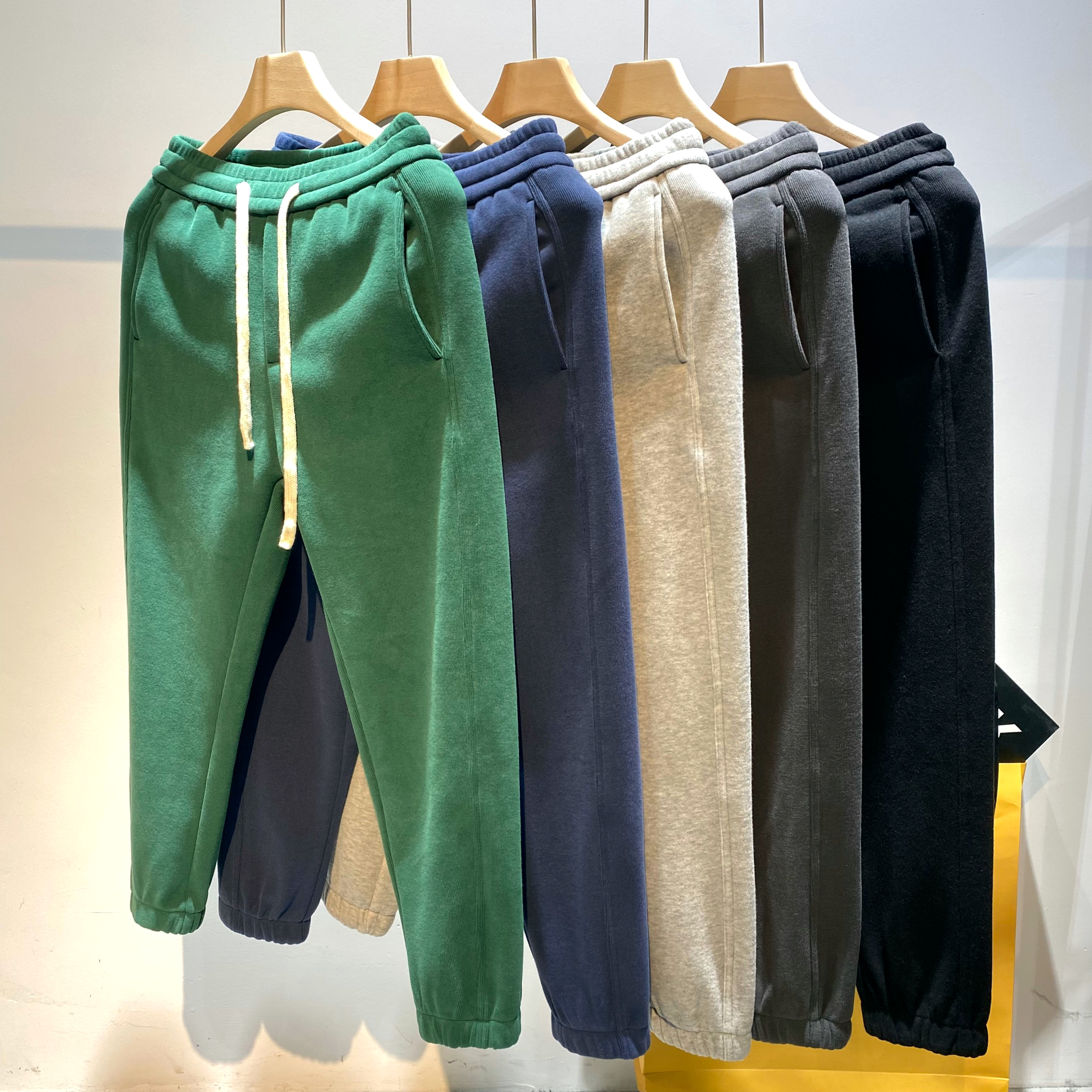 美式开叉卫裤男秋季新款束脚裤潮牌宽松哈伦裤纯色休闲运动裤流行